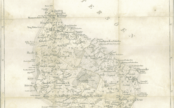 Copy of the old map of Bornholm bought in Museumof Bornholm, Roenne, wikipedia